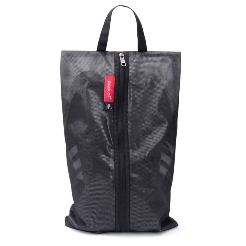 pack all Plus-Sized Shoe Bag for Travel, Water-Resistant Shoe Pouch for Gym, Odor-Resistant Soccer Cleats Bag for Sport (Black, 1-Pack) - Image 1